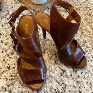 Womens brown Nine West Strappy heels